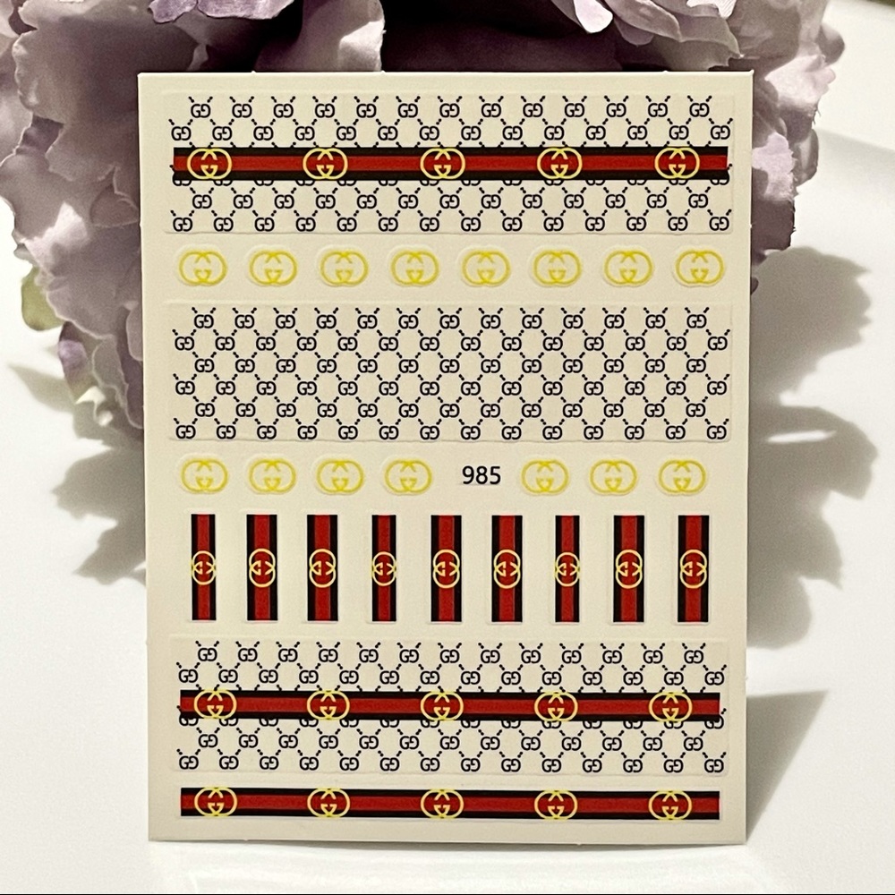 Luxury Designer Logo Fingernail Art Stickers